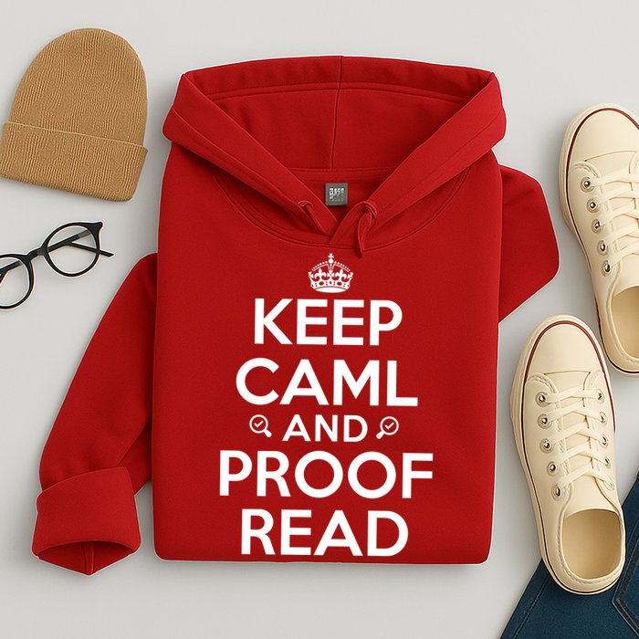 Keep Calm And Proof Read Funny Hoodie