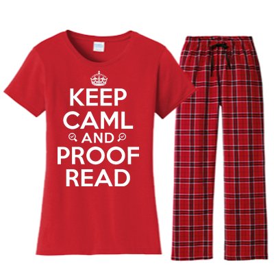 Keep Calm And Proof Read Funny Women's Flannel Pajama Set