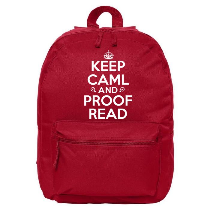 Keep Calm And Proof Read Funny 16 in Basic Backpack