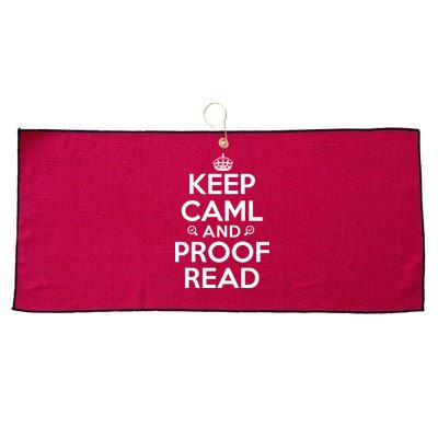 Keep Calm And Proof Read Funny Large Microfiber Waffle Golf Towel