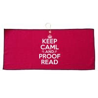 Keep Calm And Proof Read Funny Large Microfiber Waffle Golf Towel