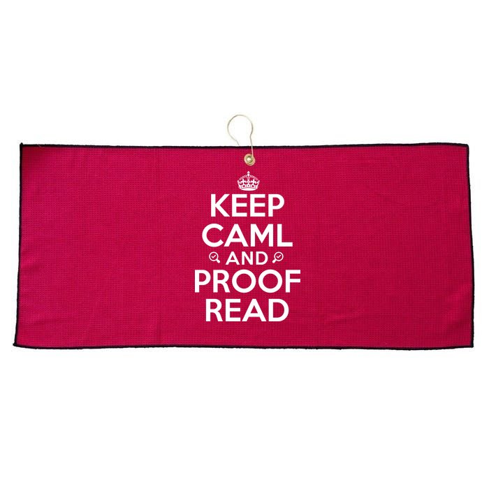 Keep Calm And Proof Read Funny Large Microfiber Waffle Golf Towel