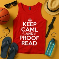 Keep Calm And Proof Read Funny Tank Top