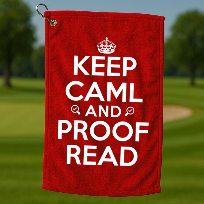 Keep Calm And Proof Read Funny Golf Towel