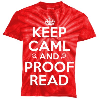 Keep Calm And Proof Read Funny Kids Tie-Dye T-Shirt