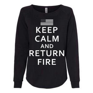 Keep Calm and Return Fire 2nd Amendment Womens California Wash Sweatshirt