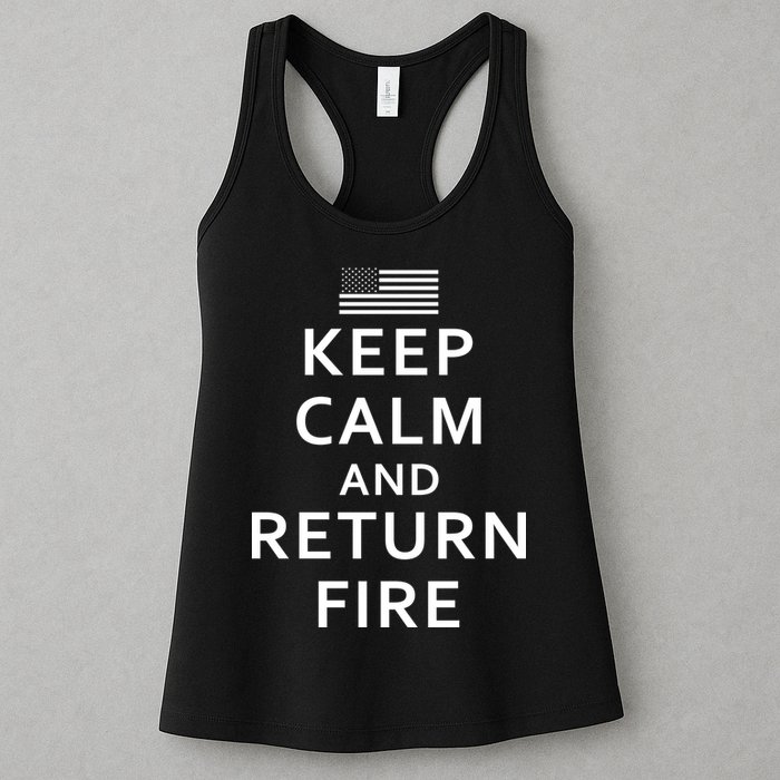 Keep Calm and Return Fire 2nd Amendment Womens Tank Top
