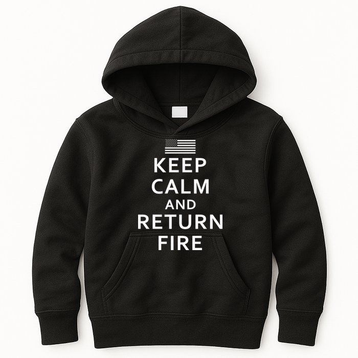 Keep Calm and Return Fire 2nd Amendment Kids Hoodie