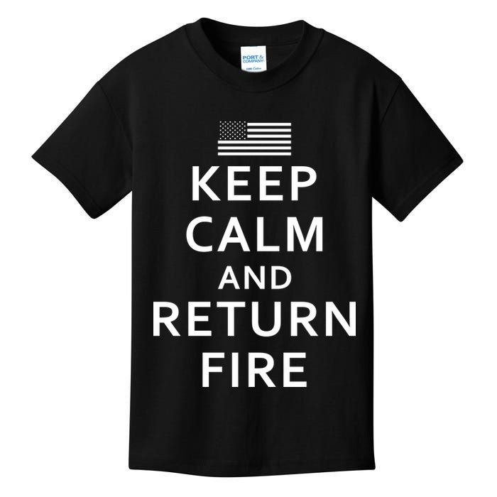 Keep Calm and Return Fire 2nd Amendment Kids T-Shirt
