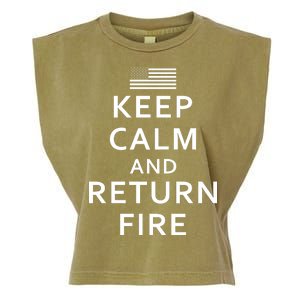 Keep Calm and Return Fire 2nd Amendment Garment-Dyed Women's Muscle Tee