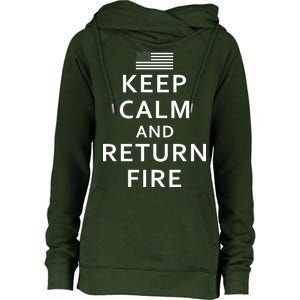 Keep Calm and Return Fire 2nd Amendment Womens Funnel Neck Pullover Hood