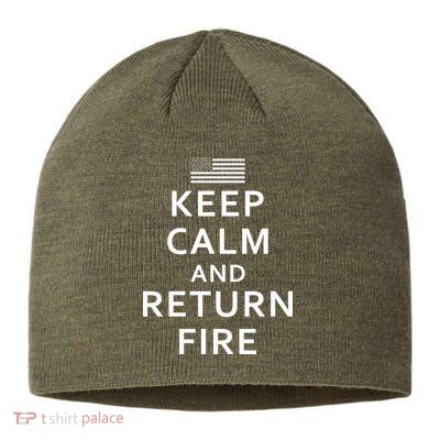 Keep Calm and Return Fire 2nd Amendment Sustainable Beanie