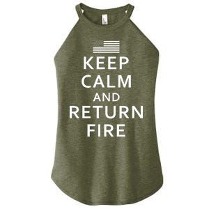 Keep Calm and Return Fire 2nd Amendment Women's Perfect Tri Rocker Tank