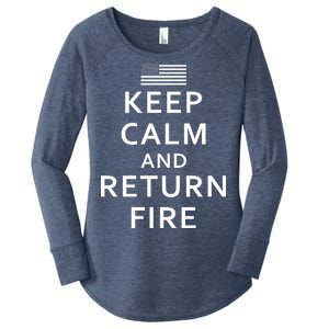 Keep Calm and Return Fire 2nd Amendment Women's Perfect Tri Tunic Long Sleeve Shirt