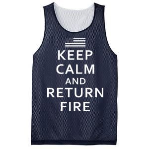 Keep Calm and Return Fire 2nd Amendment Mesh Reversible Basketball Jersey Tank