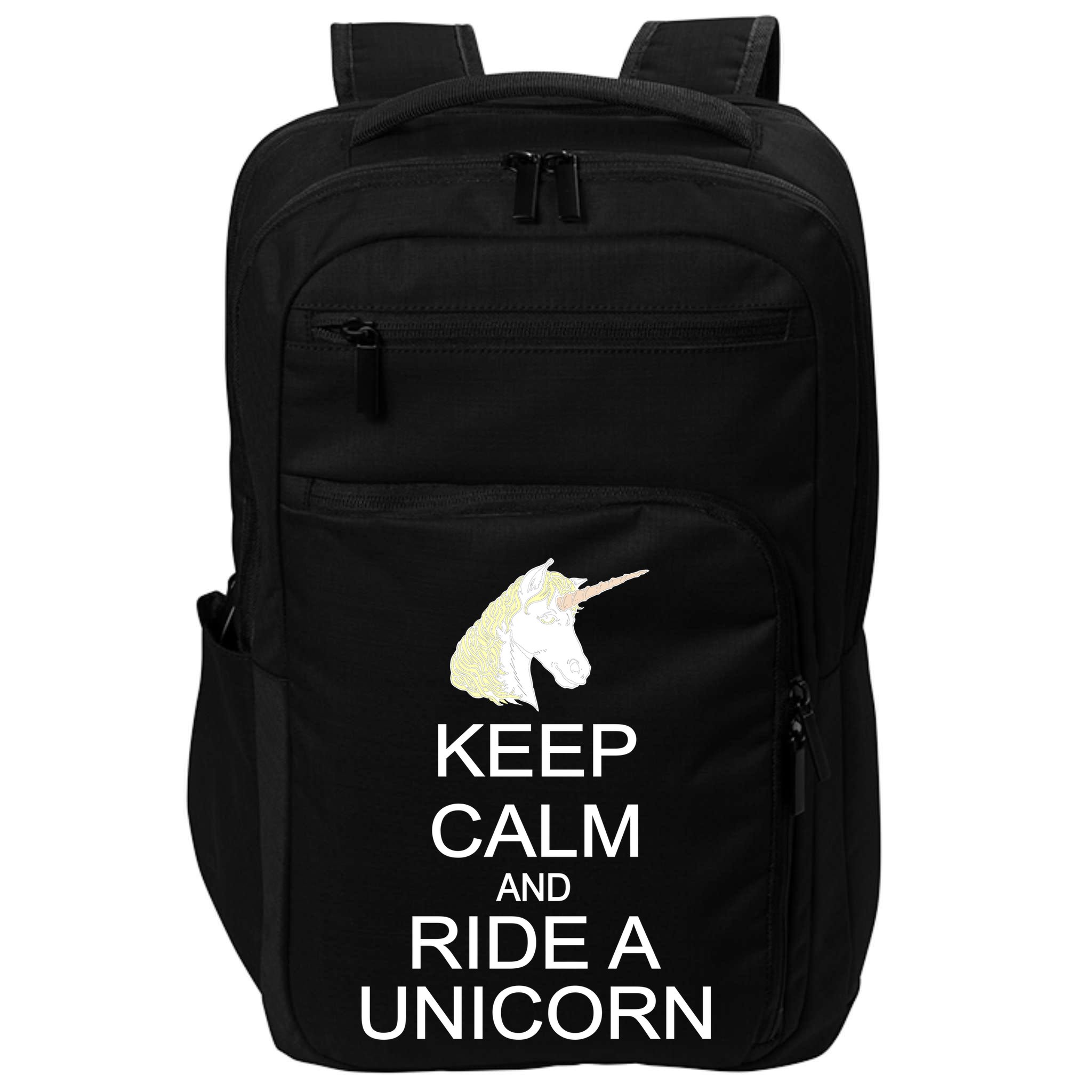 Keep Calm and Ride A Unicorn Impact Tech Backpack