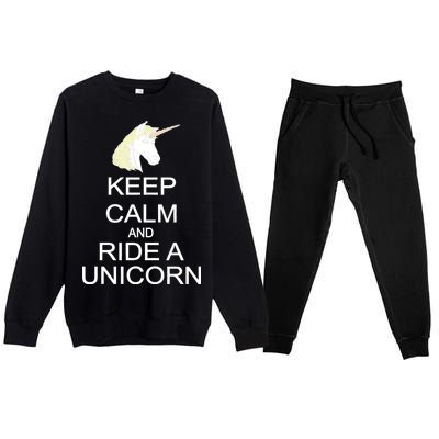 Keep Calm and Ride A Unicorn Premium Crewneck Sweatsuit Set