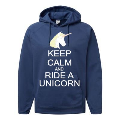 Keep Calm and Ride A Unicorn Performance Fleece Hoodie