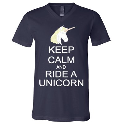 Keep Calm and Ride A Unicorn V-Neck T-Shirt