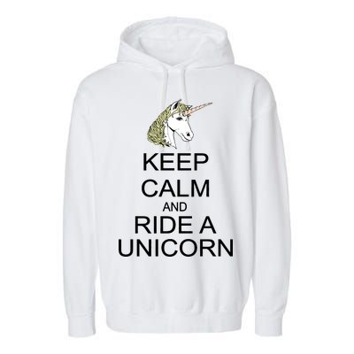 Keep Calm and Ride A Unicorn Garment-Dyed Fleece Hoodie