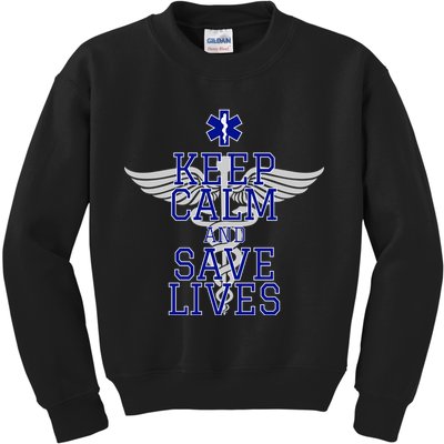 Keep Calm And Save Lives EMS Kids Sweatshirt