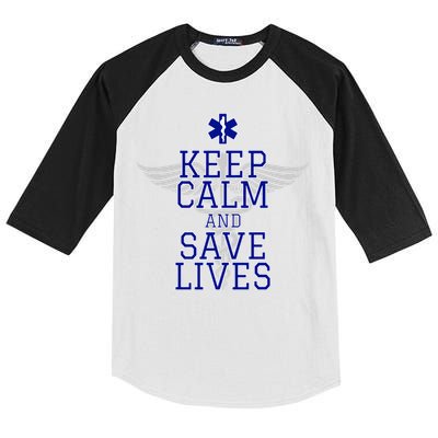 Keep Calm And Save Lives EMS Kids Colorblock Raglan Jersey