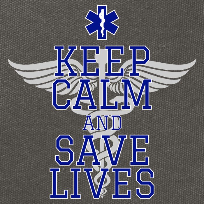 Keep Calm And Save Lives EMS Cotton Canvas Backpack