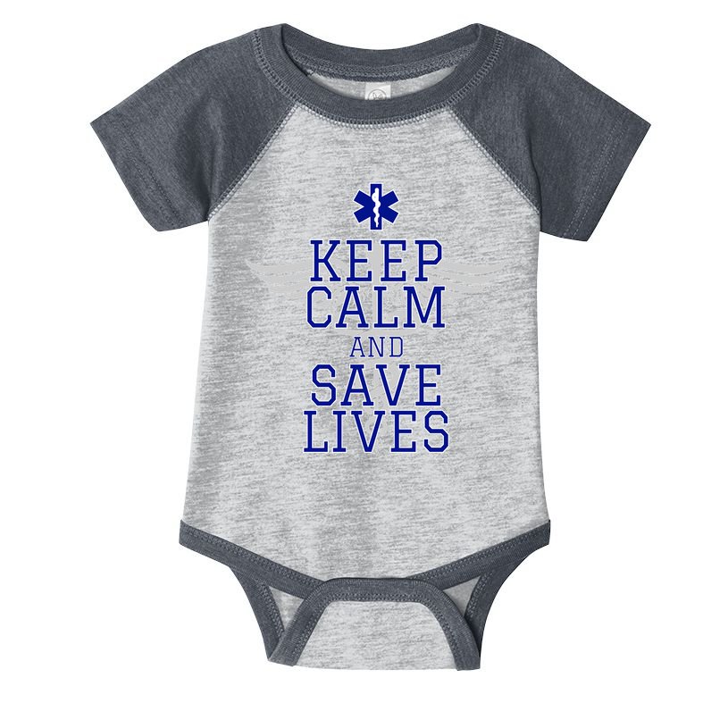 Keep Calm And Save Lives EMS Infant Baby Jersey Bodysuit
