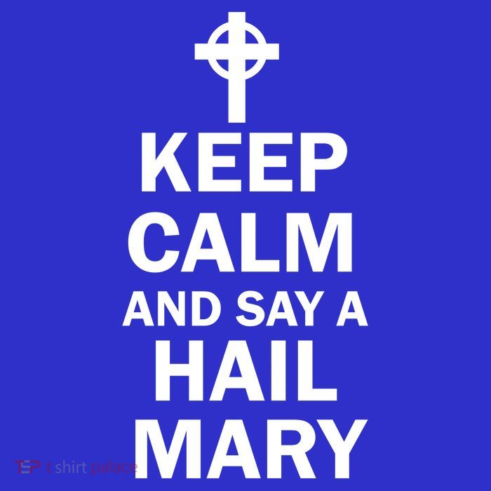 Keep Calm And Say A Hail Mary Stripe Pom Pom Beanie