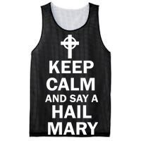 Keep Calm And Say A Hail Mary Religion Mesh Reversible Basketball Jersey Tank