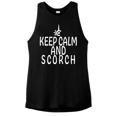 Keep Calm And Scorch FF14 Red Mage Ladies PosiCharge Tri-Blend Wicking Tank