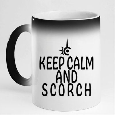 Keep Calm And Scorch FF14 Red Mage 11oz Black Color Changing Mug