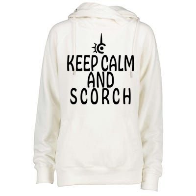 Keep Calm And Scorch FF14 Red Mage Womens Funnel Neck Pullover Hood