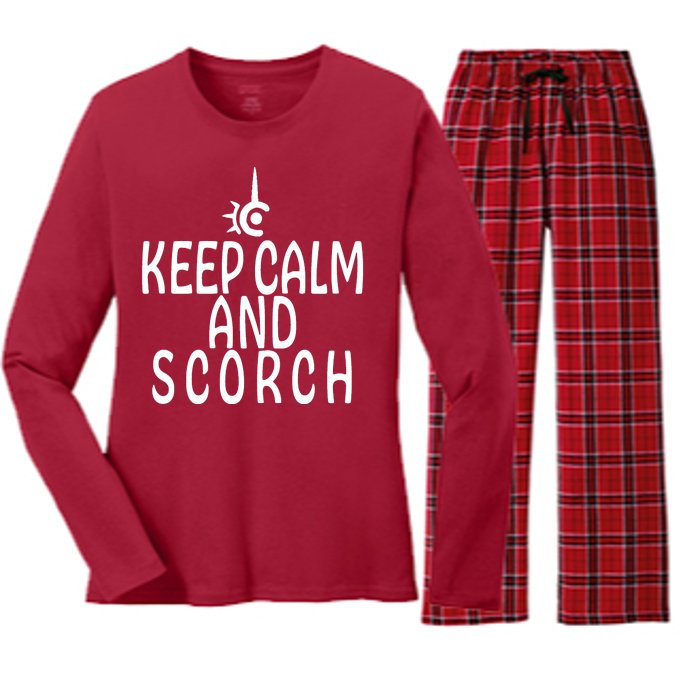 Keep Calm And Scorch FF14 Red Mage Women's Long Sleeve Flannel Pajama Set 