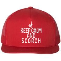 Keep Calm And Scorch FF14 Red Mage Flat Bill Trucker Hat