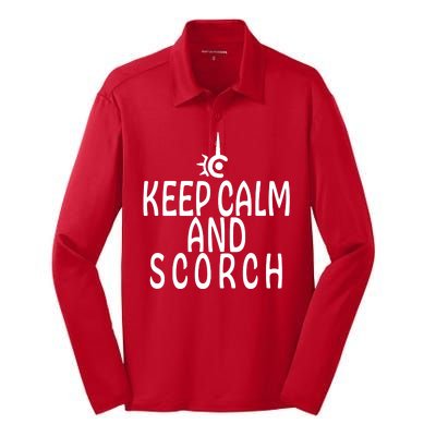 Keep Calm And Scorch FF14 Red Mage Silk Touch Performance Long Sleeve Polo