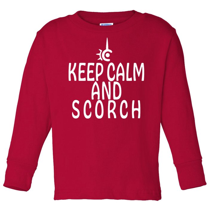 Keep Calm And Scorch FF14 Red Mage Toddler Long Sleeve Shirt