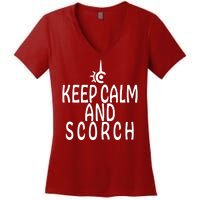 Keep Calm And Scorch FF14 Red Mage Women's V-Neck T-Shirt