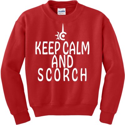 Keep Calm And Scorch FF14 Red Mage Kids Sweatshirt