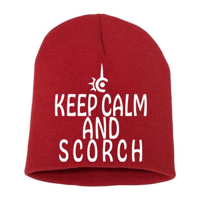 Keep Calm And Scorch FF14 Red Mage Short Acrylic Beanie