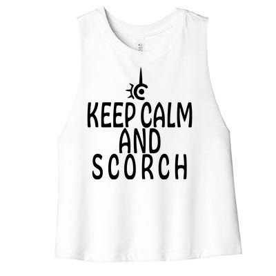 Keep Calm And Scorch FF14 Red Mage Women's Racerback Cropped Tank