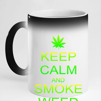 Keep Calm And Smoke Weed 11oz Black Color Changing Mug