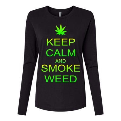 Keep Calm And Smoke Weed Womens Cotton Relaxed Long Sleeve T-Shirt