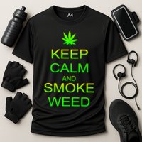 Keep Calm And Smoke Weed Cooling Performance Crew T-Shirt