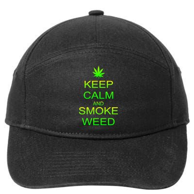 Keep Calm And Smoke Weed 7-Panel Snapback Hat