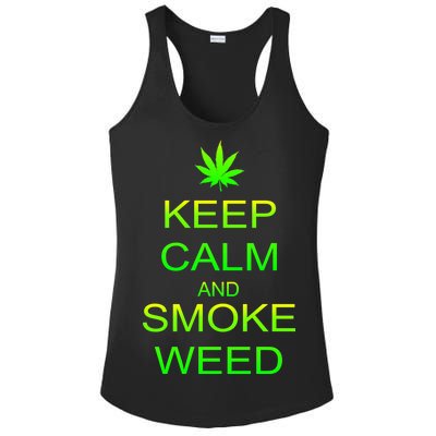 Keep Calm And Smoke Weed Ladies PosiCharge Competitor Racerback Tank