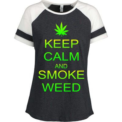 Keep Calm And Smoke Weed Enza Ladies Jersey Colorblock Tee