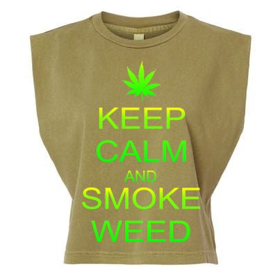 Keep Calm And Smoke Weed Garment-Dyed Women's Muscle Tee