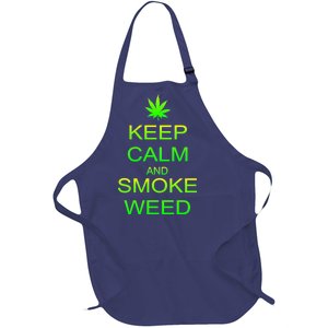 Keep Calm And Smoke Weed Full-Length Apron With Pockets