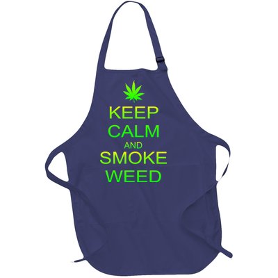 Keep Calm And Smoke Weed Full-Length Apron With Pockets